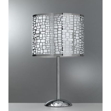 ONLI - Lampe de table BRUCE 1xE27/15W/230V 53 cm chrome mat