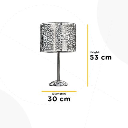 ONLI - Lampe de table BRUCE 1xE27/15W/230V 53 cm chrome mat