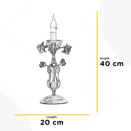ONLI - Lampe de table CAROLINA 1xE14/6W/230V 40 cm bronze
