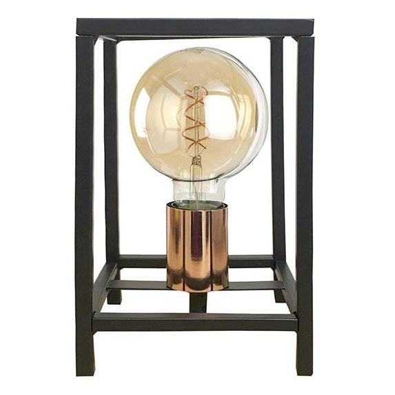 ONLI - Lampe de table FLOKI 1xE27/15W/230V 20 cm noir/cuivre
