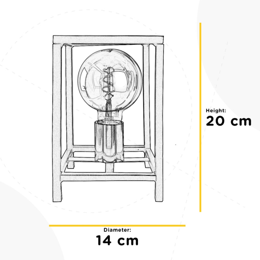 ONLI - Lampe de table FLOKI 1xE27/15W/230V 20 cm noir/cuivre