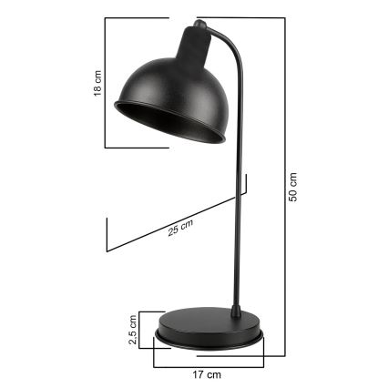 ONLI - Lampe de table ISTANBUL 1xE27/22W/230V 50 cm noir