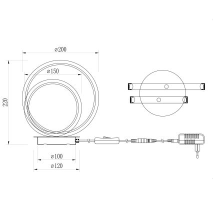 ONLI - Lampe de table LED NOELIA LED/10W/230V 22 cm noire