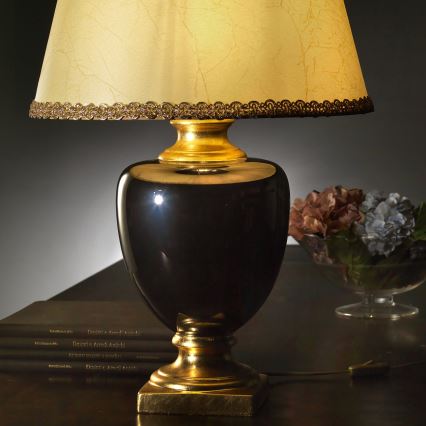 ONLI - Lampe de table MOZART 1xE27/22W/230V noir/doré 75 cm