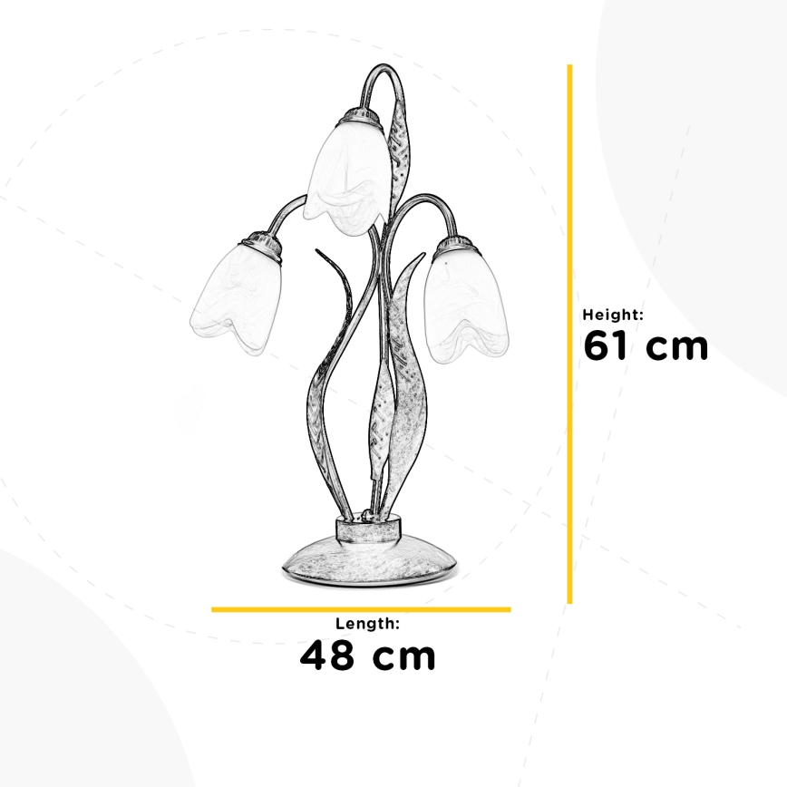 ONLI - Lampe de table SONIA 3xE14/6W/230V