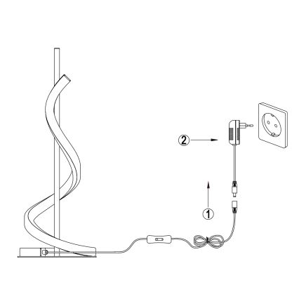 ONLI - Lampe de table TWIST LED/12W/230V 4000K 40 cm noir