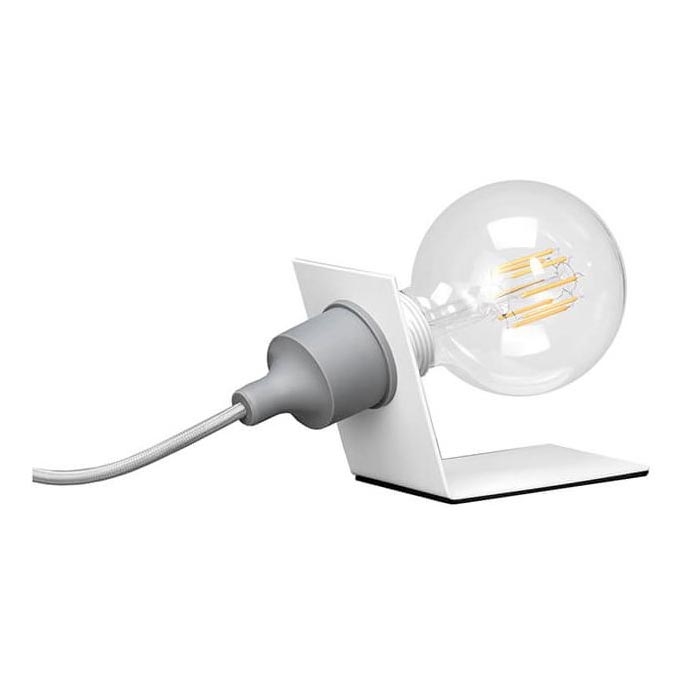 ONLI - Lampe de table WIRE 1xE27/15W/230V 10 cm gris/blanc