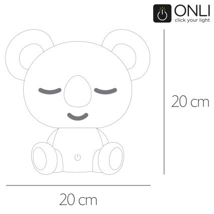 ONLI - LED-dimbaar kindernachtlampje PUPPIES LED/3W/230V 20 cm koala/groen