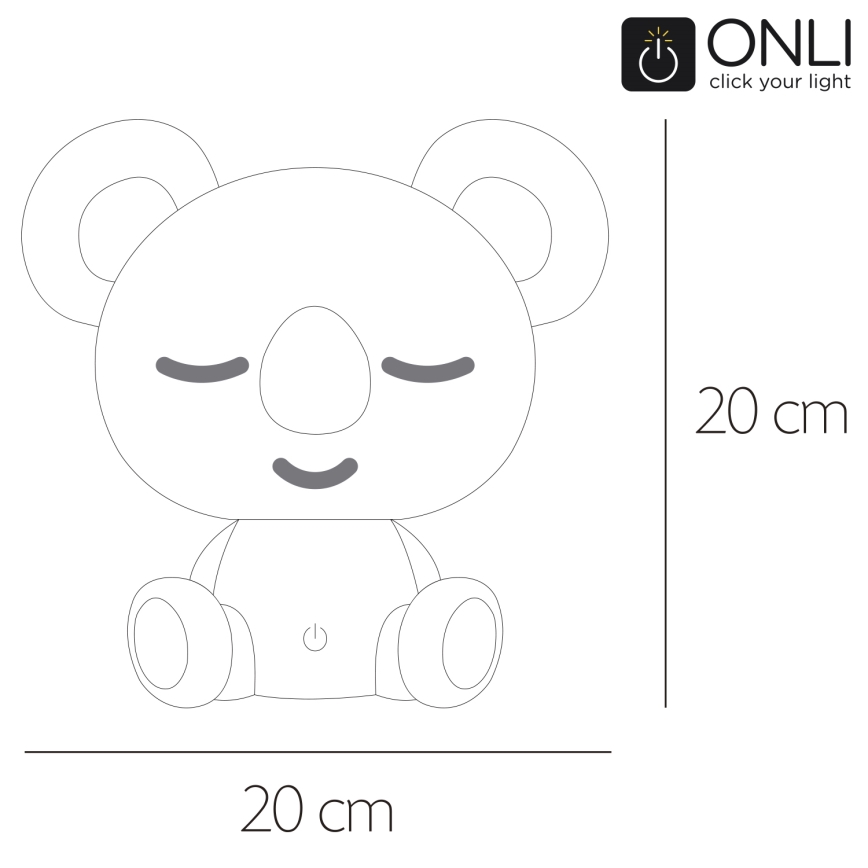 ONLI - LED-dimbaar kindernachtlampje PUPPIES LED/3W/230V 20 cm koala/groen