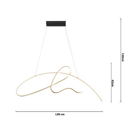 ONLI - LED Hanglamp aan een koord SIGN LED/42W/230V 4000K goud