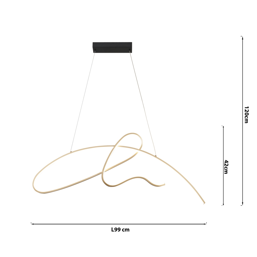 ONLI - LED Hanglamp aan een koord SIGN LED/42W/230V 4000K goud