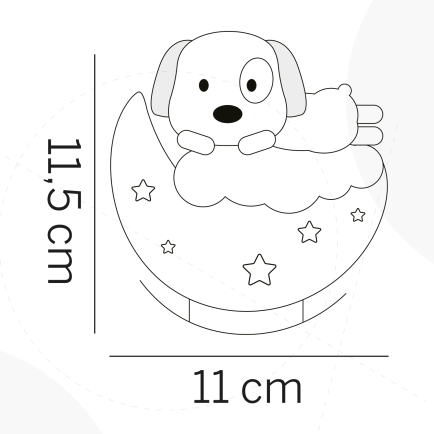 ONLI - LED oplaadbaar kinder-nachtlampje NUVOLINA LED/2,5W/5V 300 mAh hond/roze