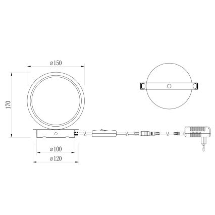 ONLI - LED Tafellamp NOELIA LED/4W/230V 17 cm zwart