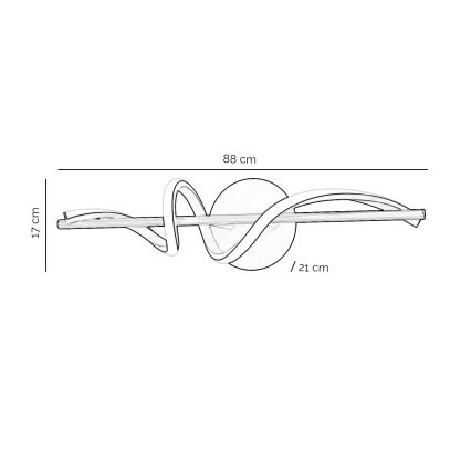ONLI - LED wand verlichting TWIST LED/25W/230V 4000K zwart