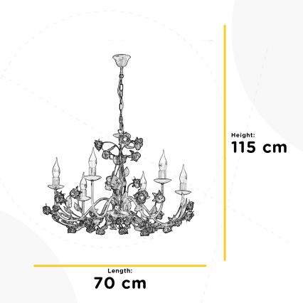 ONLI - Lustre sur chaîne CAROLINA 6xE14/6W/230V bronze