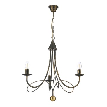 ONLI - MILVIA hanglamp aan ketting, 3x E14/6W/230V, bronskleurig