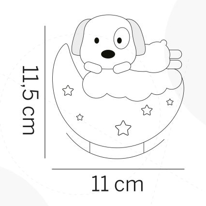 ONLI - LED Oplaadbaar nachtlampje voor kinderen NUVOLINA LED/2,5W/5V 300 mAh hond/blauw