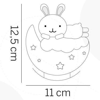 ONLI - LED oplaadbaar nachtlampje voor kinderen NUVOLINA LED/2,5W/5V 300 mAh konijntje/roze