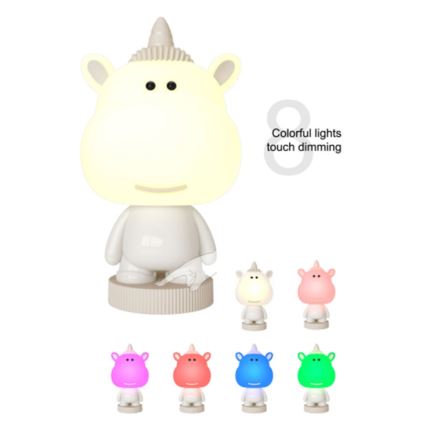 ONLI - Petite lampe de chevet enfant LED RGB PUPPIES LED/3W/USB licorne 35 cm