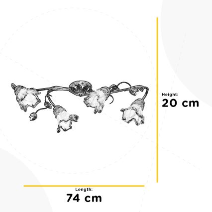 ONLI - Plafondlamp ARIANNA 4xE14/6W/230V brons