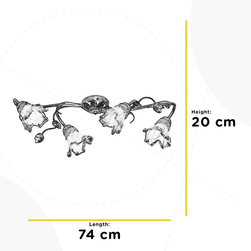 ONLI - Plafondlamp ARIANNA 4xE14/6W/230V brons