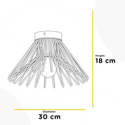 ONLI - Plafondlamp DUCCIO 1xE27/22W/230V diameter 30 cm zwart