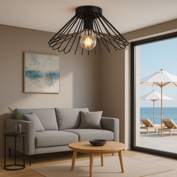 ONLI - Plafondlamp DUCCIO 1xE27/22W/230V diameter 40 cm zwart