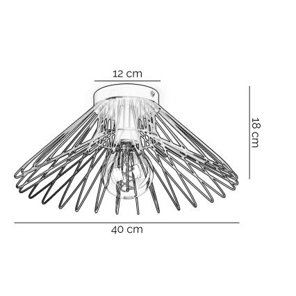 ONLI - Plafondlamp DUCCIO 1xE27/22W/230V diameter 40 cm zwart