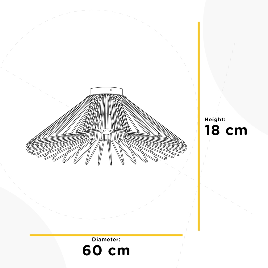 ONLI - Plafondlamp DUCCIO 1xE27/22W/230V diameter 60 cm zwart