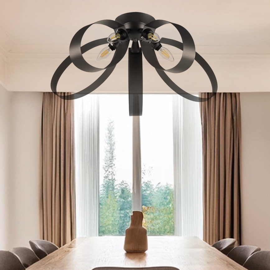 ONLI - Plafondlamp SERENA 5xE14/6W/230V zwart