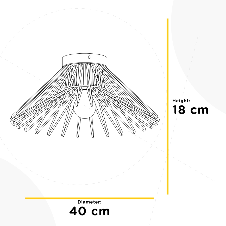 ONLI - Plafonnier DUCCIO 1xE27/22W/230V d. 40 cm noir