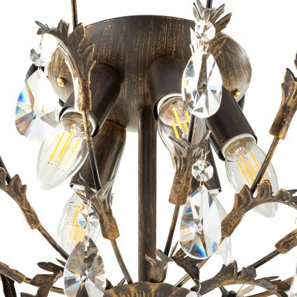 ONLI - Plafonnier TERESA 5xE14/6W/230V bronze