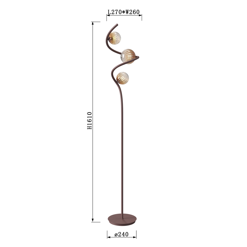 ONLI - Staande Lamp FRIDA 3xG9/10W/230V koper