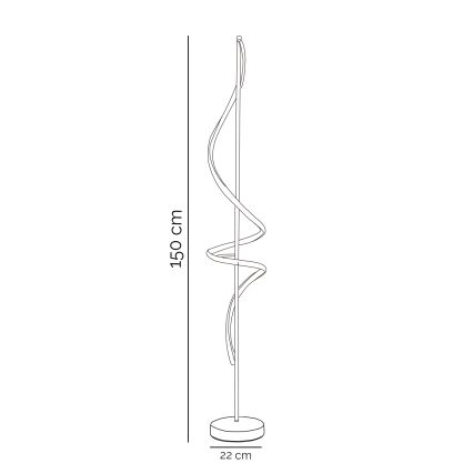 ONLI - Staande LED Lamp TWIST LED/24W/230V 4000K zwart