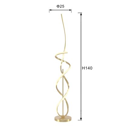 ONLI - Staande LED Lamp TWIST LED/31W/230V 4000K goud