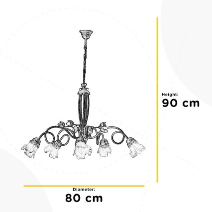 ONLI - Suspension chaîne ARIANNA 5xE14/6W/230V