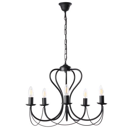 ONLI - Suspension chaîne CANDELA 5xE14/6W/230V noir