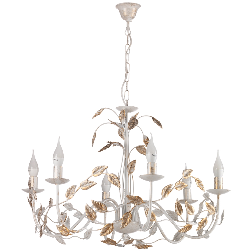 ONLI - Suspension chaîne COLLANA 6xE14/6W/230V blanc/doré