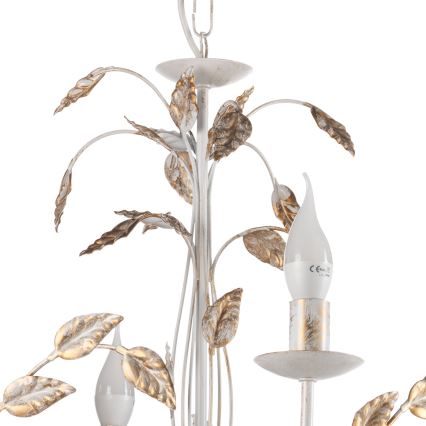 ONLI - Suspension chaîne COLLANA 6xE14/6W/230V blanc/doré
