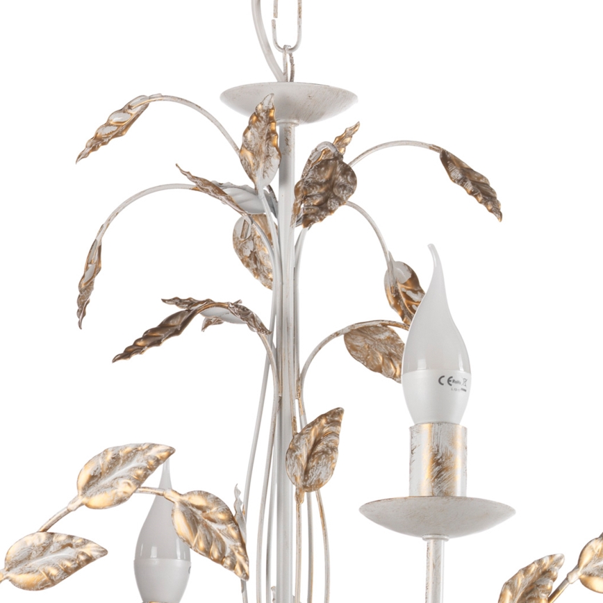 ONLI - Suspension chaîne COLLANA 6xE14/6W/230V blanc/doré