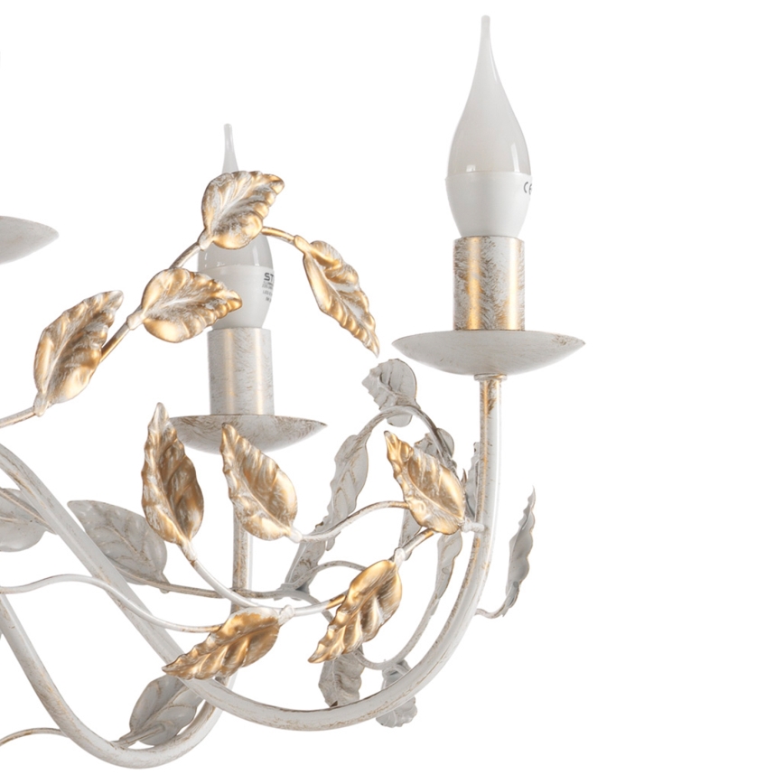 ONLI - Suspension chaîne COLLANA 6xE14/6W/230V blanc/doré