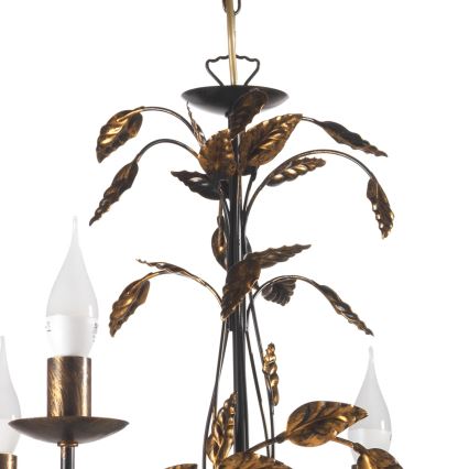 ONLI - Suspension chaîne COLLANA 6xE14/6W/230V bronze/doré
