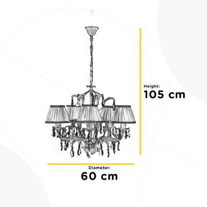 ONLI - Suspension chaîne KAREN 5xE14/6W/230V blanc