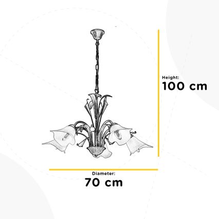 ONLI - Suspension chaîne LUCREZIA 5xE14/6W/230V crème