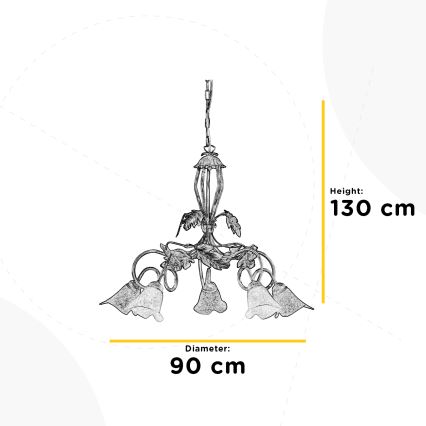 ONLI - Suspension chaîne MARILENA 5xE14/6W/230V