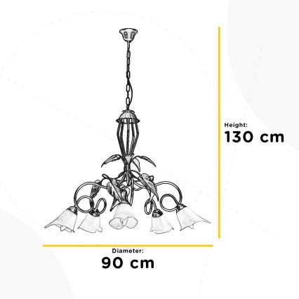 ONLI - Suspension chaîne MIRANDA 5xE14/6W/230V