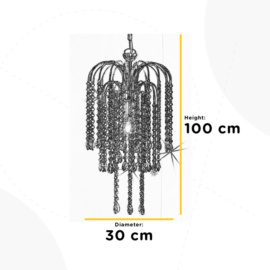 ONLI - Suspension chaîne PIOGGIA 1xE27/22W/230V chrome brillant