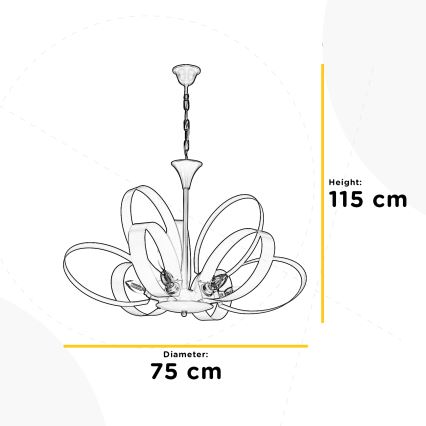 ONLI - Suspension chaîne SERENA 9xE14/6W/230V noir