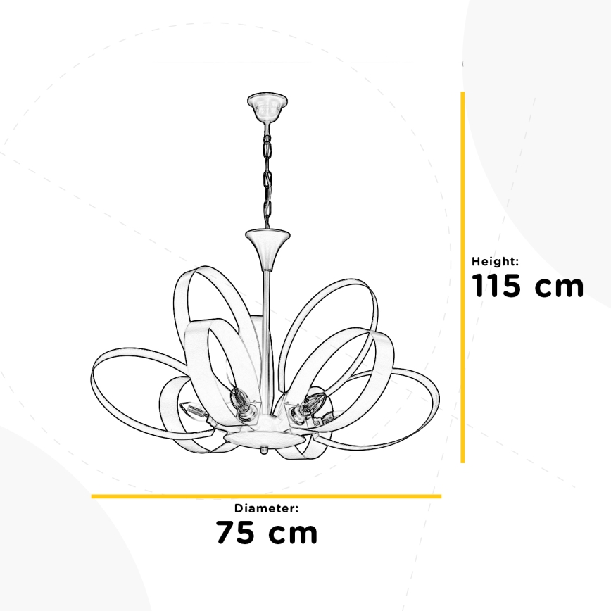 ONLI - Suspension chaîne SERENA 9xE14/6W/230V noir
