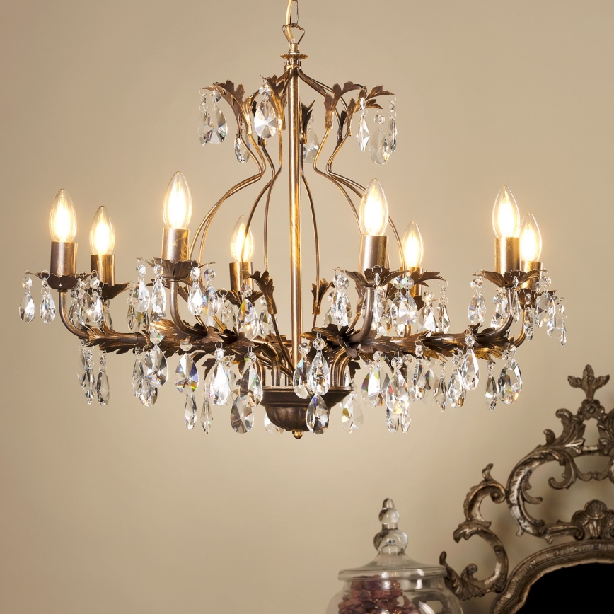 ONLI - Suspension chaîne TERESA 8xE14/6W/230V bronze